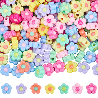 250Pcs Opaque Acrylic Beads OACR-SC0002-55-1