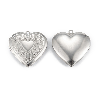 Non-Tarnish 316 Surgical Stainless Steel Locket Pendants STAS-C026-01P-1