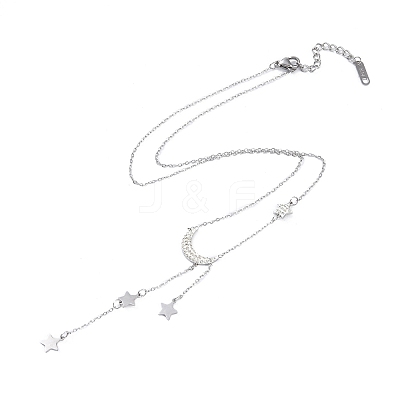 304 Stainless Steel with Polymer Clay Rhinestone Necklaces NJEW-G081-09P-1