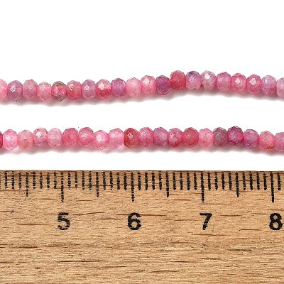 Faceted Rondelle Natural Red Tourmaline Bead Strands G-F289-45-1