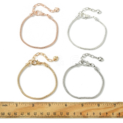 4Pcs 4 Colors Brass European Style Bracelet Making MAK-FS0001-04-1