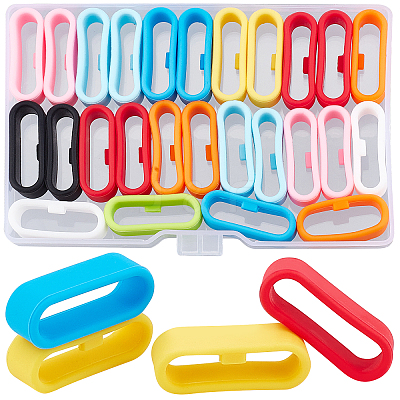 36Pcs 9 Colors Silicone Replacement Watch Band Strap Loops SIL-GF0001-10-1