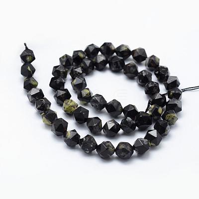 Natural Green Spot Jasper Beads Strands G-F523-33-8mm-1