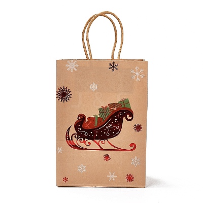 Christmas Theme Hot Stamping Rectangle Paper Bags X1-CARB-F011-02D-1