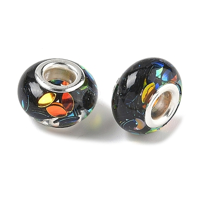 Transparent Resin Rondelle European Beads RESI-S023-29-1