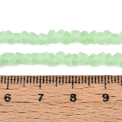 Frosted Transparent Glass Beads Strands GLAA-N016-4mm-07-1