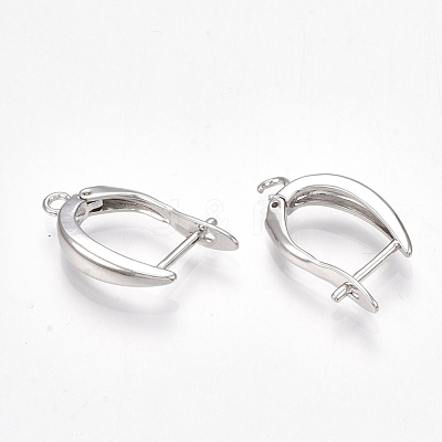 Brass Hoop Earring Findings with Latch Back Closure KK-S350-072P-1