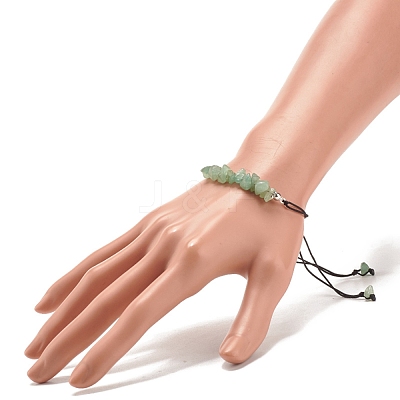 Natural Green Aventurine Chips Braided Bead Bracelet BJEW-JB08019-04-1