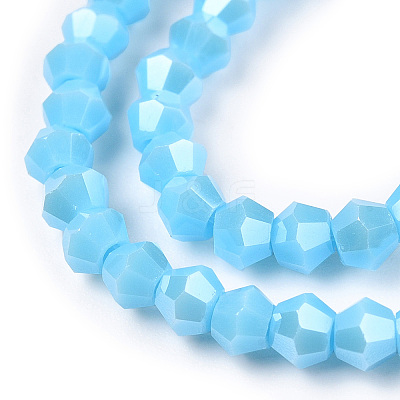 Opaque Solid Color Electroplate Glass Beads Strands EGLA-A039-P2mm-A12-1