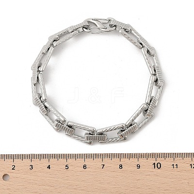 304 Stainless Steel Trapezoid Link Chain Bracelets for Women Men BJEW-F488-68P-1
