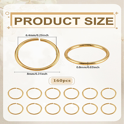160Pcs Brass Open Jump Rings KK-LP0004-65-1