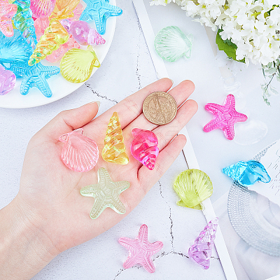 69Pcs 2 Style Transparent Acrylic Beads TACR-AR0001-03-1