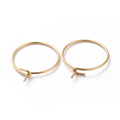 316 Surgical Stainless Steel Hoop Earrings Findings STAS-K146-039-20mm-G-1