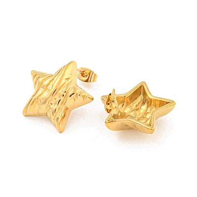 Star 304 Stainless Steel Ear Studs EJEW-L290-013G-1