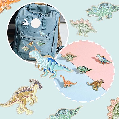 5Pcs 5 Style Dinosaurs Enamel Pins JBR096A-1