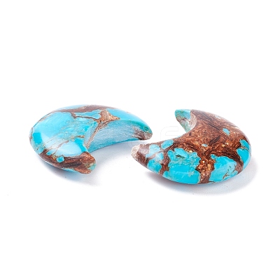 Assembled Natural Bronzite & Synthetic Turquoise Cabochons G-K317-B05-1