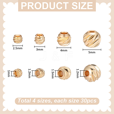 120Pcs 4 Styles Brass Beads KK-PH0015-29-1
