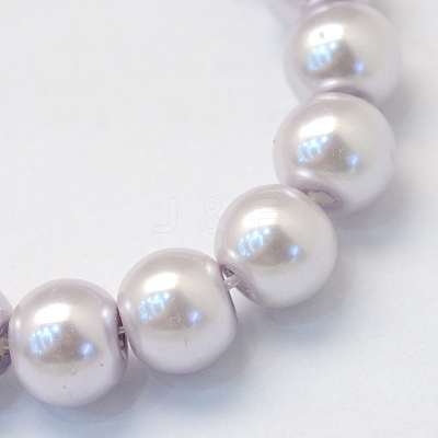 Baking Paint Pearlized Glass Pearl Round Bead Strands HY-Q003-10mm-25-1