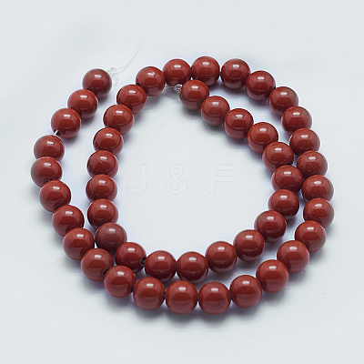 Natural Red Jasper Beads Strands G-I199-25-6mm-1