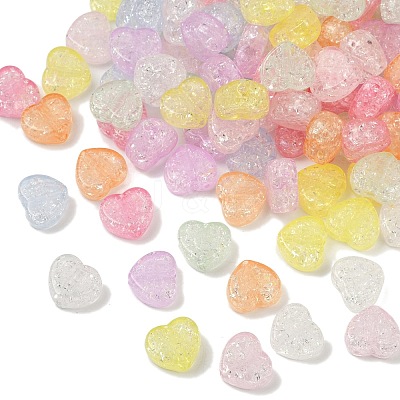 Transparent Crackle Acrylic Beads OACR-B031-07-1