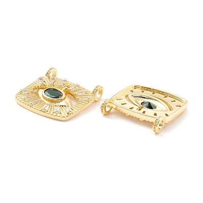 Rack Plating Brass Cubic Zirconia Pendants KK-D073-25G-05-1