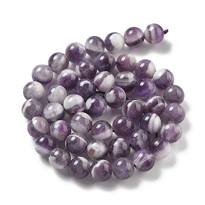 Natural Amethyst Beads Strands G-M445-8MM-01E-1