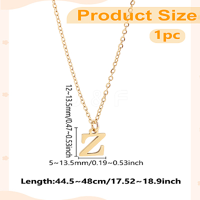 304 Stainless Steel Letter Pendant Necklaces NJEW-LP0001-53Z-G-1
