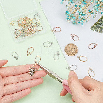 15 Pairs 3 Colors Brass Earring Hooks KK-BC0012-51-1