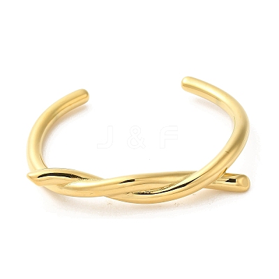 304 Stainless Steel Wire Wrap Cuff Bangles BJEW-Q773-06C-G-1