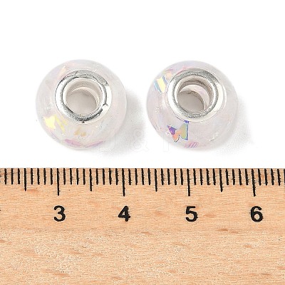 Transparent Resin Rondelle European Beads RESI-S023-02-1