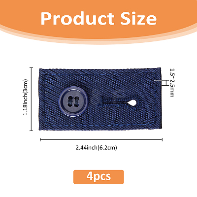4Pcs Cotton Adjustable Pants Waist Extender FIND-FH0010-14A-1