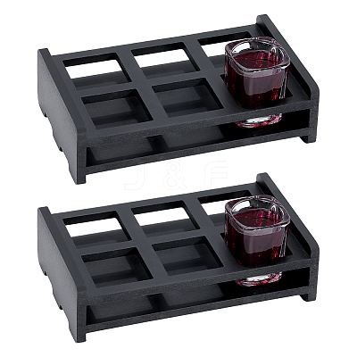 2Pcs Wood Wine Glass Organizer Holder ODIS-WR0001-19-1