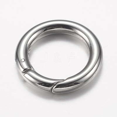 Tarnish Resistant 304 Stainless Steel Spring Gate Rings STAS-O114-030P-1