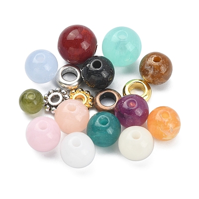 DIY Imitation Gemstone Stretch Bracelet Making Kit DIY-FS0003-03-1