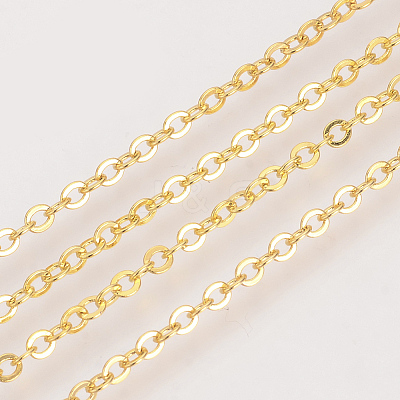 Brass Cable Chains Necklaces X-MAK-R019-G-1