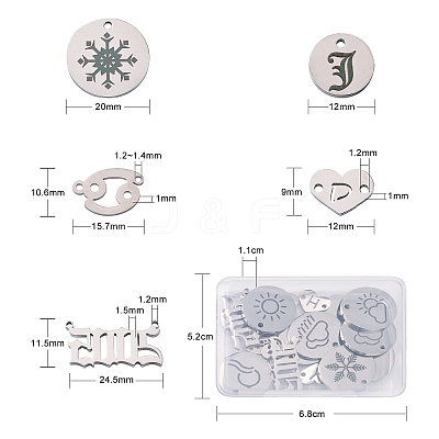 304 Stainless Steel Pendants STAS-CJ0002-15-1