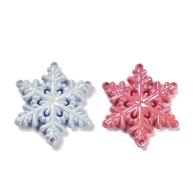 Christmas Theme UV Plating Opaque Rainbow Iridescent Acrylic Beads SACR-R001-03A-1