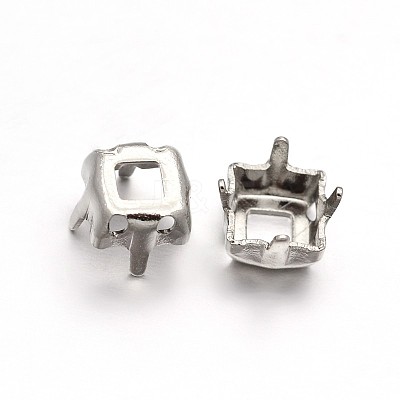Square Brass Sew on Prong Settings X-KK-N0084-A07-6x6-1