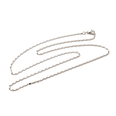 1.5mm Rack Plating Brass Oval Link Chain Necklaces for Women Men MAK-L044-32P-1