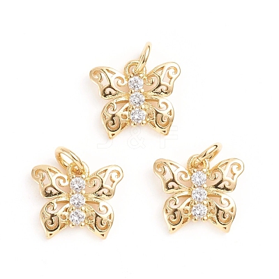 Brass Micro Pave Cubic Zirconia Pendants ZIRC-E164-18A-G-1