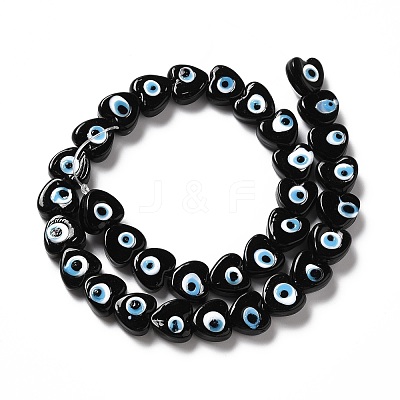 Handmade Evil Eye Lampwork Beads Strands LAMP-E023-07B-03-1