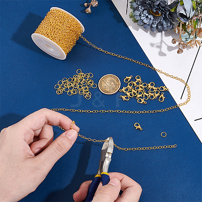 DIY Brass Cable Chains Bracelets Necklaces Making Kits DIY-UN0006-22C-1