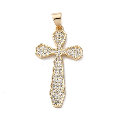 Brass Micro Micro Pave Clear Cubic Zirconia Pendants KK-A212-01B-G-1