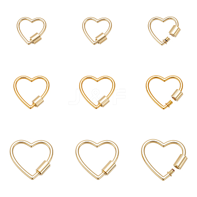 9Pcs 3 Styles Zinc Alloy Screw Carabiner Lock Charms FIND-UN0010-20-1