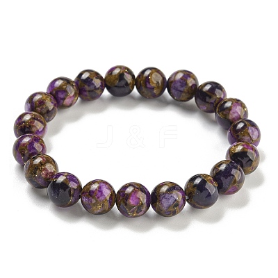 Round Synthetic Gold Clinquant Stone Stretch Bracekets G-P549-02A-05-1