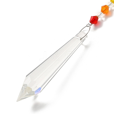 Chakra Theme Gemstone Pendant Decoration AJEW-P098-17P-1