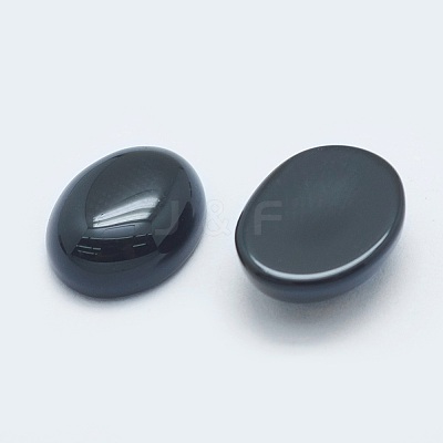 Natural Dyed & Heated Black Agate Cabochons G-G759-Z01-1