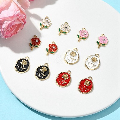 12Pcs 6 Styles Alloy Enamel Pendants FIND-FS0002-05-1