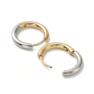 Ion Plating(IP) Two Tone 304 Stainless Steel Huggie Hoop Earrings EJEW-A106-02C-1