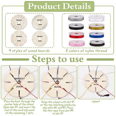 8 Rolls 8 Colors Braided Nylon Cord DIY-FG0006-88-1